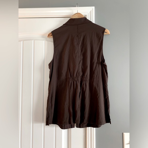 Chico's Utility Vest Size US Medium Rockledge Brown Full Zip - Picture 2 of 5